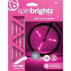 Brightz Spinbrightz LED Bike Spoke Lights Pink 3-Mode Waterproof Set NEW